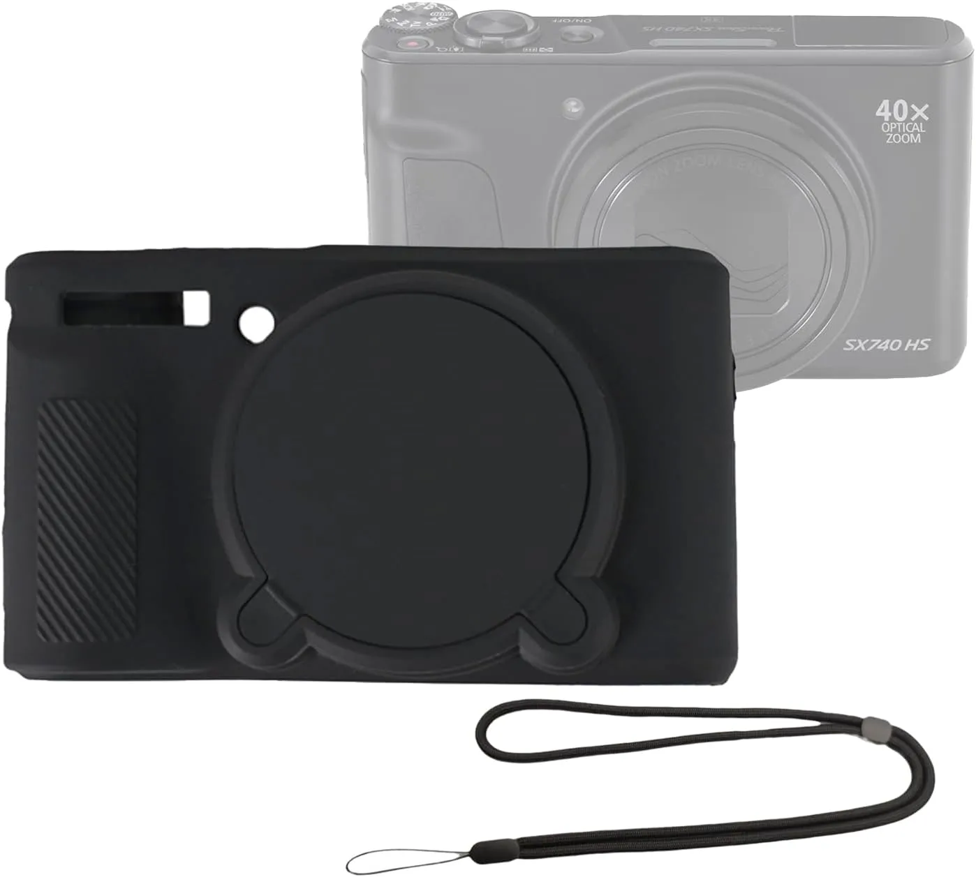 SX740 Silicone Camera Case Rubber Cover for Canon PowerShot SX740 SX730 HS Cameras Accessories Body Skin with Hand Neck Strap Lanyard