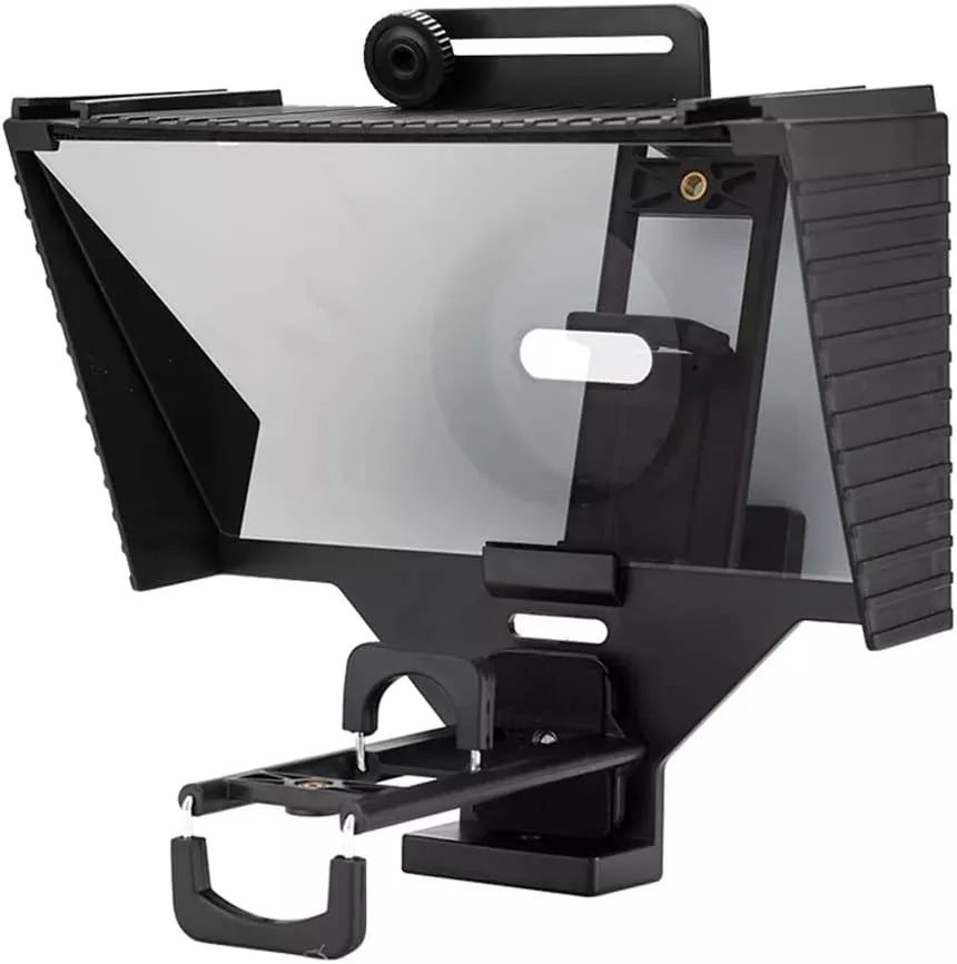 Tablet Smartphone DSLR Camera Teleprompter with Remote Control   Lens Adapter Rings Photo Studio Kits