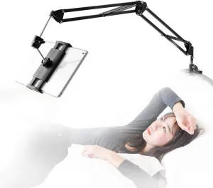 Tablet Stand for Bed,360 Degree Rotating Bed Tablet Mount Holder Stand with Aluminum Arm for iPad,iPhoneXS,N-Switch, Amazon Kindle Fire,or Other 4.7~12.9 inch-Screen Devices