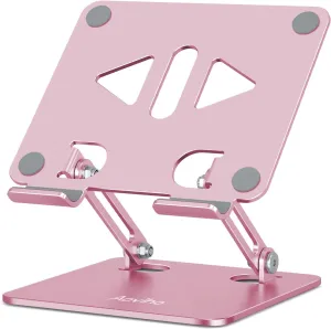 Tablet Stand Holder for Desk, Adjustable Desktop Tablet Holder, Foldable Aluminum Tablet Mount for iPad pro 12.9, iPad Air Mini, Samsung Galaxy Tabs Z Fold Kindle Fire,4-12 inch, Rose Gold