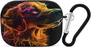 Thunder Retriever Dog Print Earbud Case Bluetooth Headphone Case Full Protective Case with Keychain Compatible with Airpods Pro Black-Style