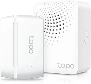 TP-Link Tapo Contact Sensor Starter Kit: "Contact Sensor Tapo T110"   "Hub Tapo H100" (Long Battery Life w/Sub-1G Low-Power Wireless protocol, 15mm Wide Gap Allowed, Real-Time Notification)