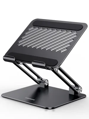 UGREEN Tablet Stand Holder for Desk Dual Rod Support Aluminum Tablet Holder Adjustable Multi-Angle Home Office Accessories Compatible with iPad Pro 13 12 11 10.5 Air Mini 5 4 3 2 Phone E-Reader Black