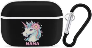 Un-icorn Mama Earbud Case Bluetooth Headphone Case Full Protective Case with Keychain Compatible with Airpods Pro White-Style