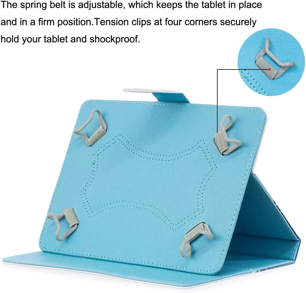 Universal Case for 6.5-7.5'' Tablet, Newshine Colorful Wallet Stand Cover for 7.0'' Samsung Galaxy Tablet, Amazon Kindle Fire 7/HDX 7 and Other Around 7 Inch Models - Butterfly-Golden