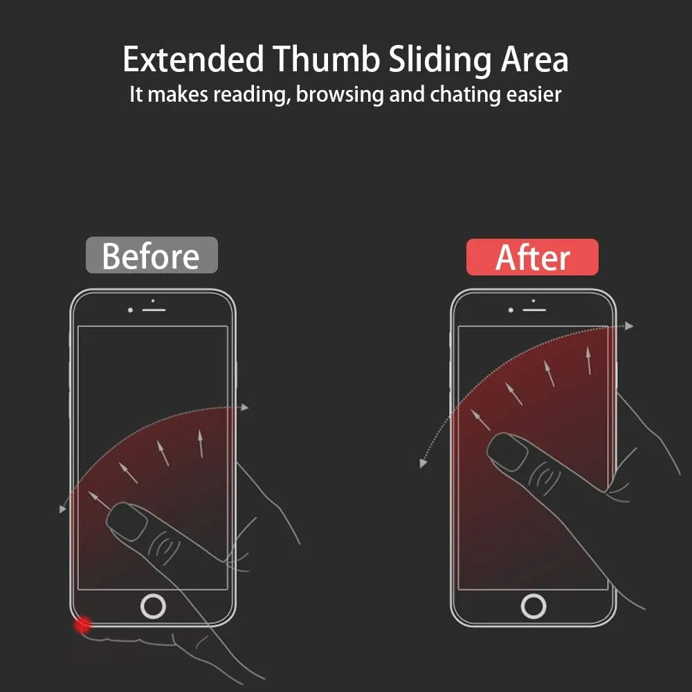 Upgraded World's Slimmest Phone Ring Holder, Tomorotec Ultra Thin Cell Phone Ring Stand Magnetic Car Mount Hook Matte Center Compatible for iPhone X 8 7 Plus 6S 6 5s 5 SE,Galaxy S8 S7 S6 Edge(Black)