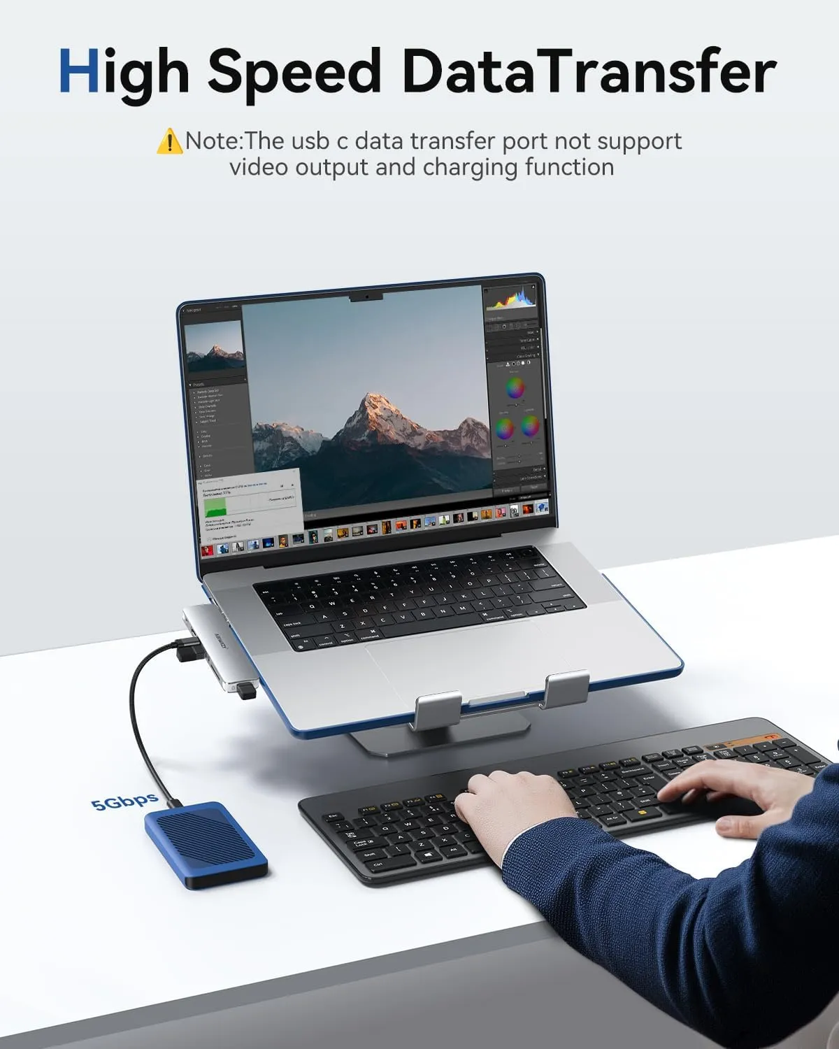 USB C Adapter HDMI USB Multiport Hub,Designed for MacBook Pro/Air with Case,8 in 2 Accessories with 4K@60hz HDMI,Thunderbolt 3,USB C and 3 USB A 3.0 Data Ports SD TF Card Reader, Audio (Sliver)