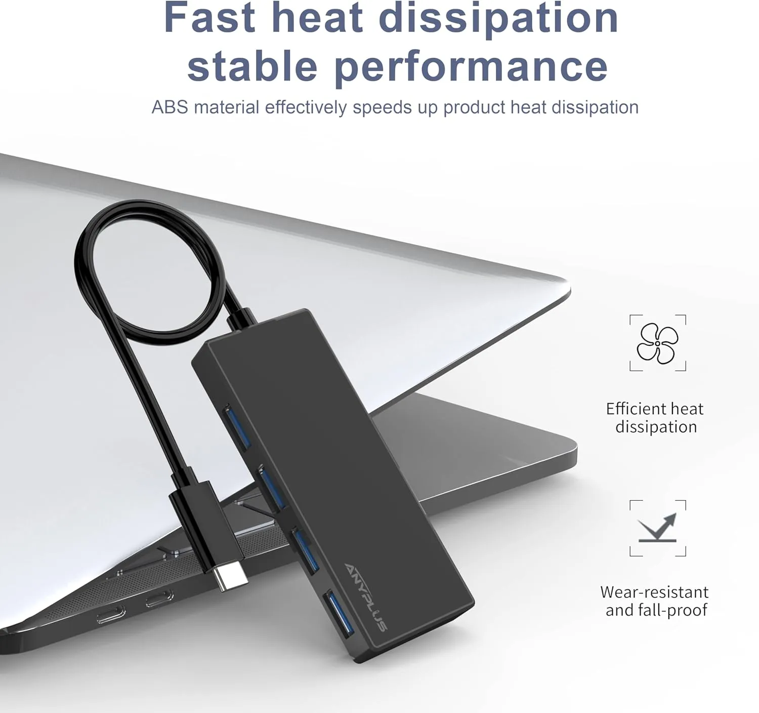 USB C Hub, 4 Ports USB 3.0 Hub Splitter with 5Gbps Data Transfer, USB C Splitter for Type C MacBook, Mac Pro, iMac, Surface, XPS, Flash Drive, Mobile HDD