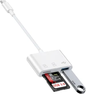 USB C to SD Card Reader Type C SD Card Adapter for Samsung Galaxy S25 Ultra S25  S24 FE S23 S22 S21 S20, USBC Micro SD Memory Card Reader for iPhone 16e 16 15 Pro Max,iPad MacBook Pro,Camera,Android