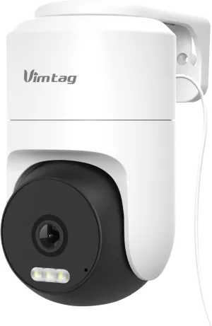 VIMTAG Cameras for Home Security 2.5K - Indoor/Outdoor Plug-in WiFi Camera (5G/2.4G), Pet/Dog/Cat/Baby Monitor, 360 View, Motion Tracking, Siren, Color Night Vision, 2-Way Audio, Cloud/SD Storage