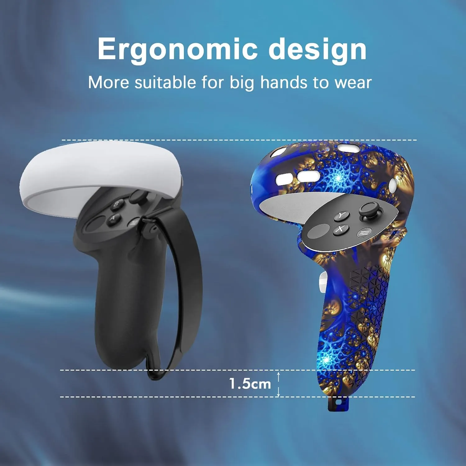 VR Accessories for Oculus Quest 2, Silicone Face Cover/Controller Grip Cover/VR Shell Cover/Lens Cover/10PCS Disposable Eye Cover are Included in VR Headset Accessories Set,(BlueFire)