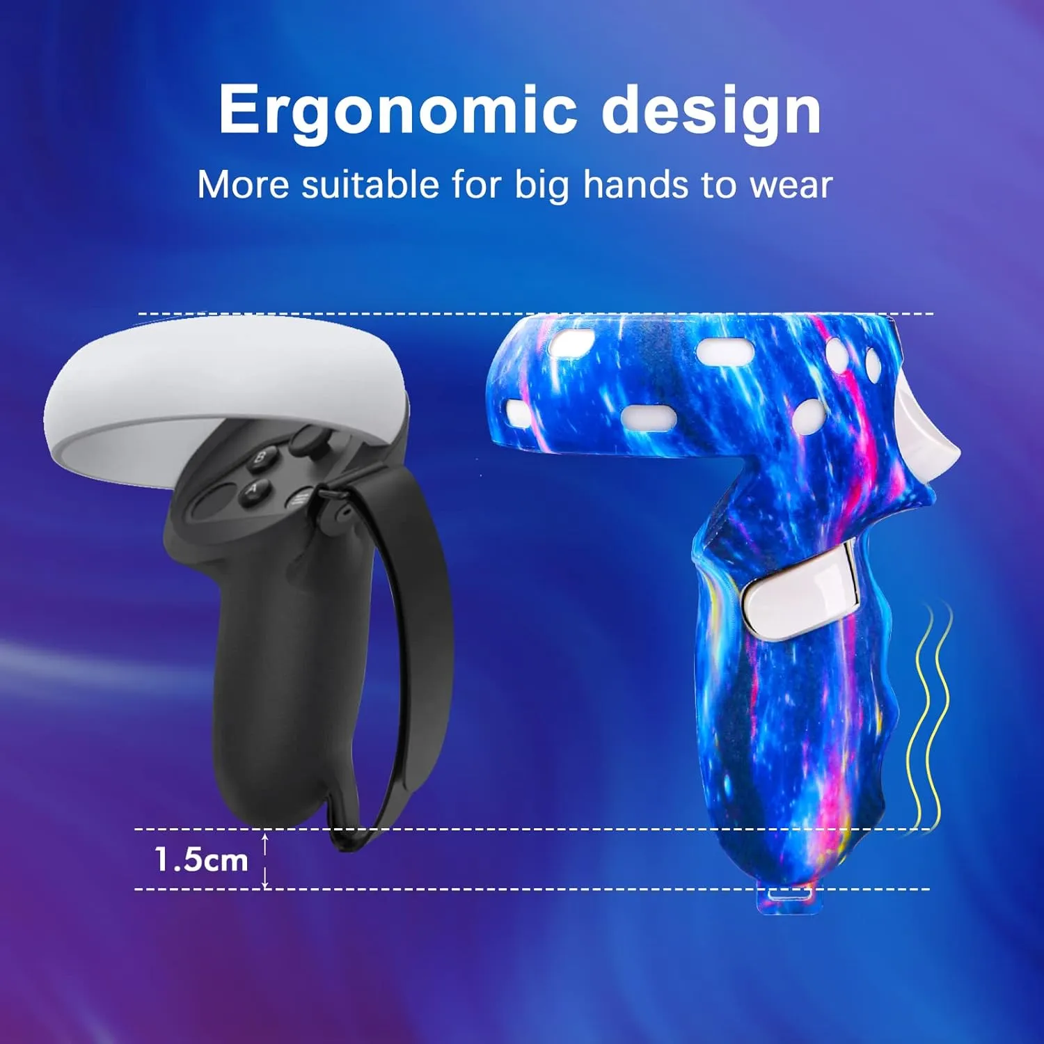 VR Accessories for Oculus Quest 2, Silicone Face Cover/Controller Grip Cover/VR Shell Cover/Lens Cover/10PCS Disposable Eye Cover are Included in VR Headset Accessories Set,(Galaxy)