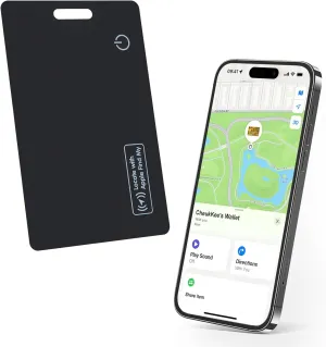 Wallet Tracker Card Works with Find My,Rechargeable Item Finder Locator,1.8mm Thin,Smart Bluetooth Tracking Device Credit-Card Size with Keychain Hole for Keys, Luggage,Backpack (Air-Tag Alternative)