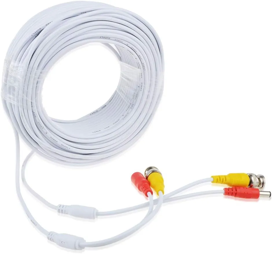 White 100ft BNC Extension Cable Compatible with Lorex CVC6945 Indoor Outdoor Security Camera