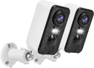 Wireless Cameras for Home Security Outdoor, 2K Color Night Vision Battery Powered WiFi Camera Spotlight/Siren Motion Detection 2-Way Talk Waterproof Cloud Storage Outdoor Security Camera Wireless 2PCS