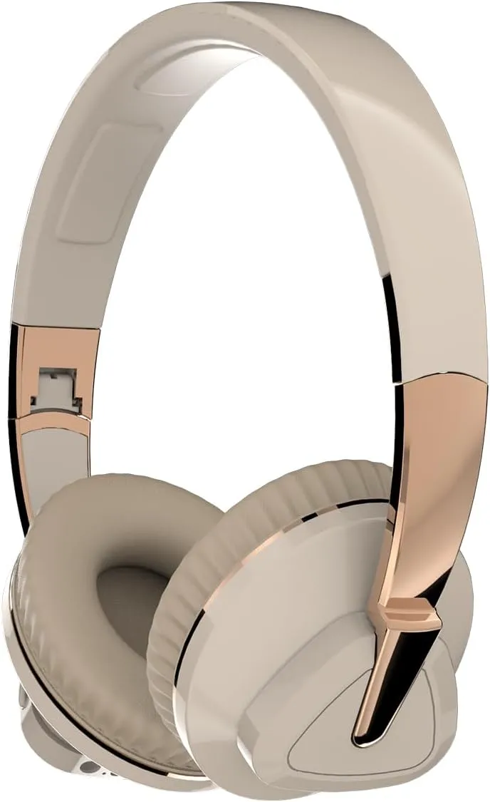 Wireless Headphones over Ear, Bluetooth Headphones Overhead V5.0 Hifi Stereo Foldable Lightweight Comfortable (Khaki), 2A537-H3