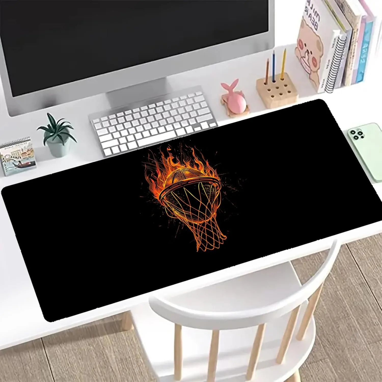 Wolf Gaming Mouse Pad, Office Desk Mat, Anti-Slip Rubber Base Cool Aesthetic Mouse Pads for Computer Laptop Keyboard School Home Desktop Gamer Home Accessories Decor 31.5" x 11.8"