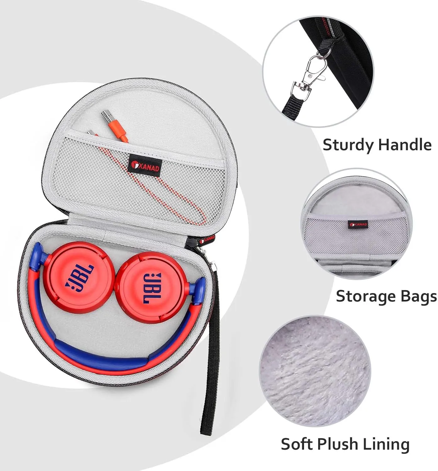 XANAD EVA Hard Case for JBL JR300BT / Jr310BT or Sony MDR-ZX110 / MDRZX110NC / MDR-ZX310AP Wireless On-Ear Headphones