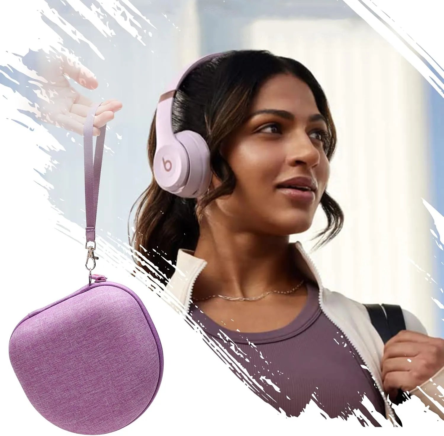 XANAD Kids Headphones Case Compatible with iClever HS19 / BTH12 / Candy Bila/MIDOLA MD-B01 / noot Products/EarFun/IMYB Foldable Kid Headphone, Purple (Case Only)