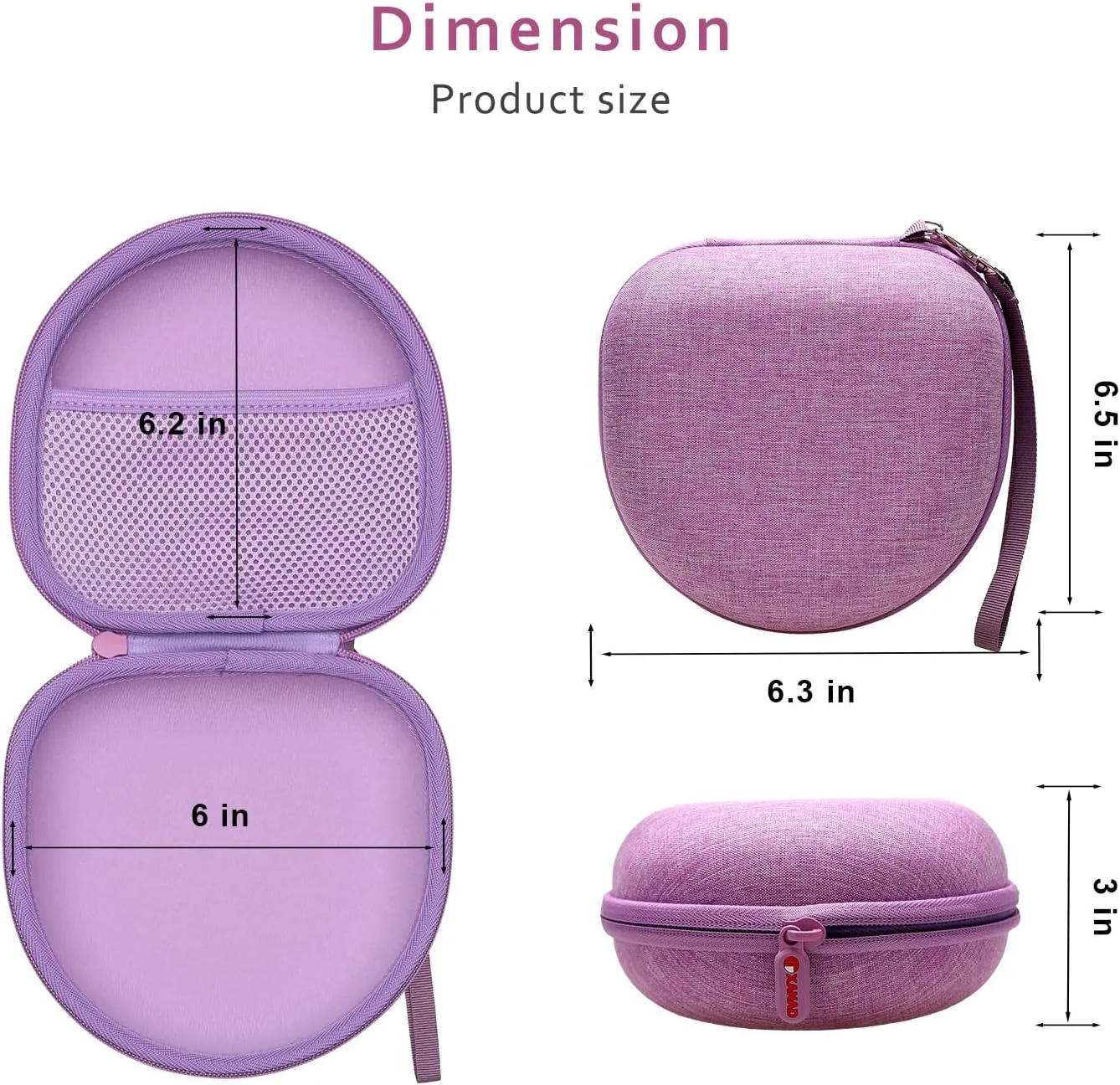 XANAD Kids Headphones Case Compatible with iClever HS19 / BTH12 / Candy Bila/MIDOLA MD-B01 / noot Products/EarFun/IMYB Foldable Kid Headphone, Purple (Case Only)