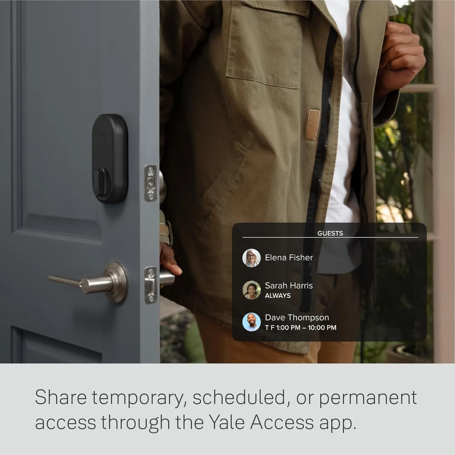 Yale Approach Smart Wi-Fi Deadbolt Retrofit Smart Lock, Unlimited Virtual Keys, App Remote Control, Keyless Entry - Black