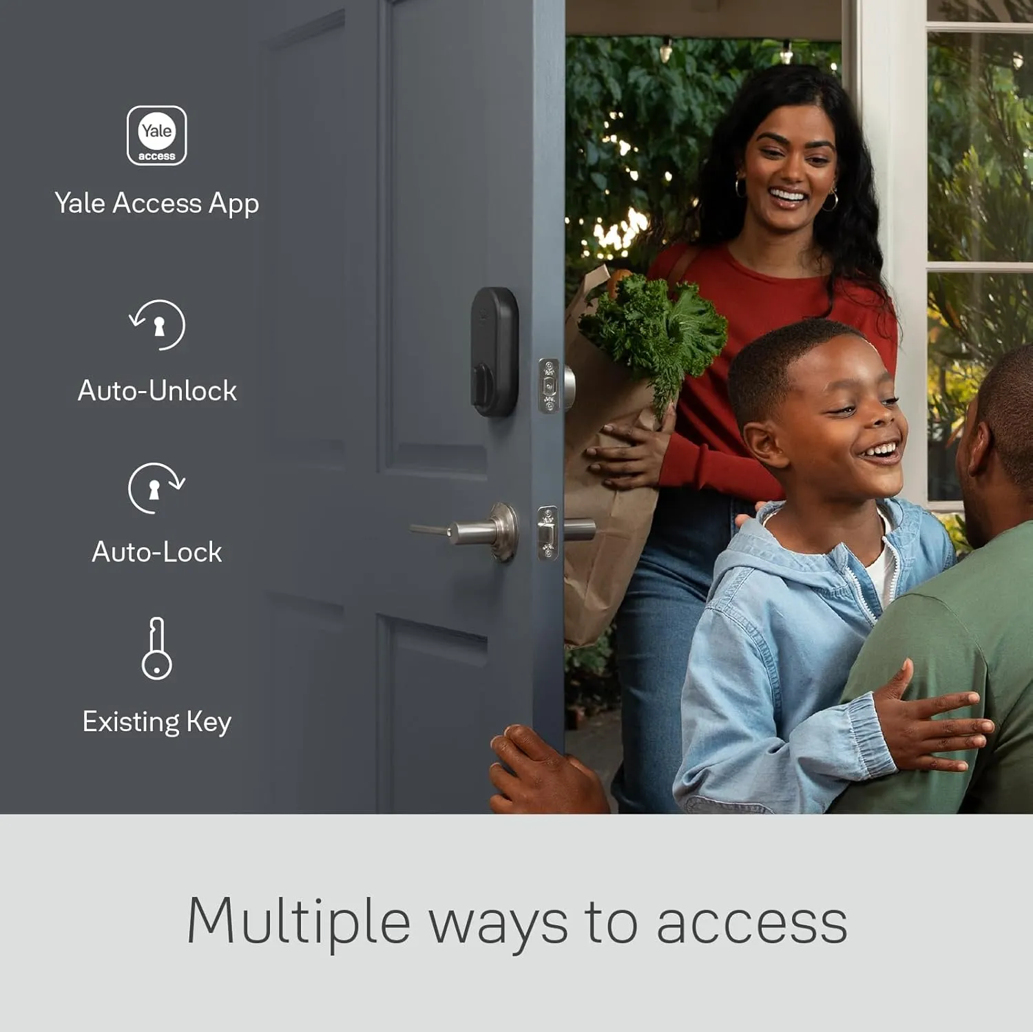 Yale Approach Smart Wi-Fi Deadbolt Retrofit Smart Lock, Unlimited Virtual Keys, App Remote Control, Keyless Entry - Black