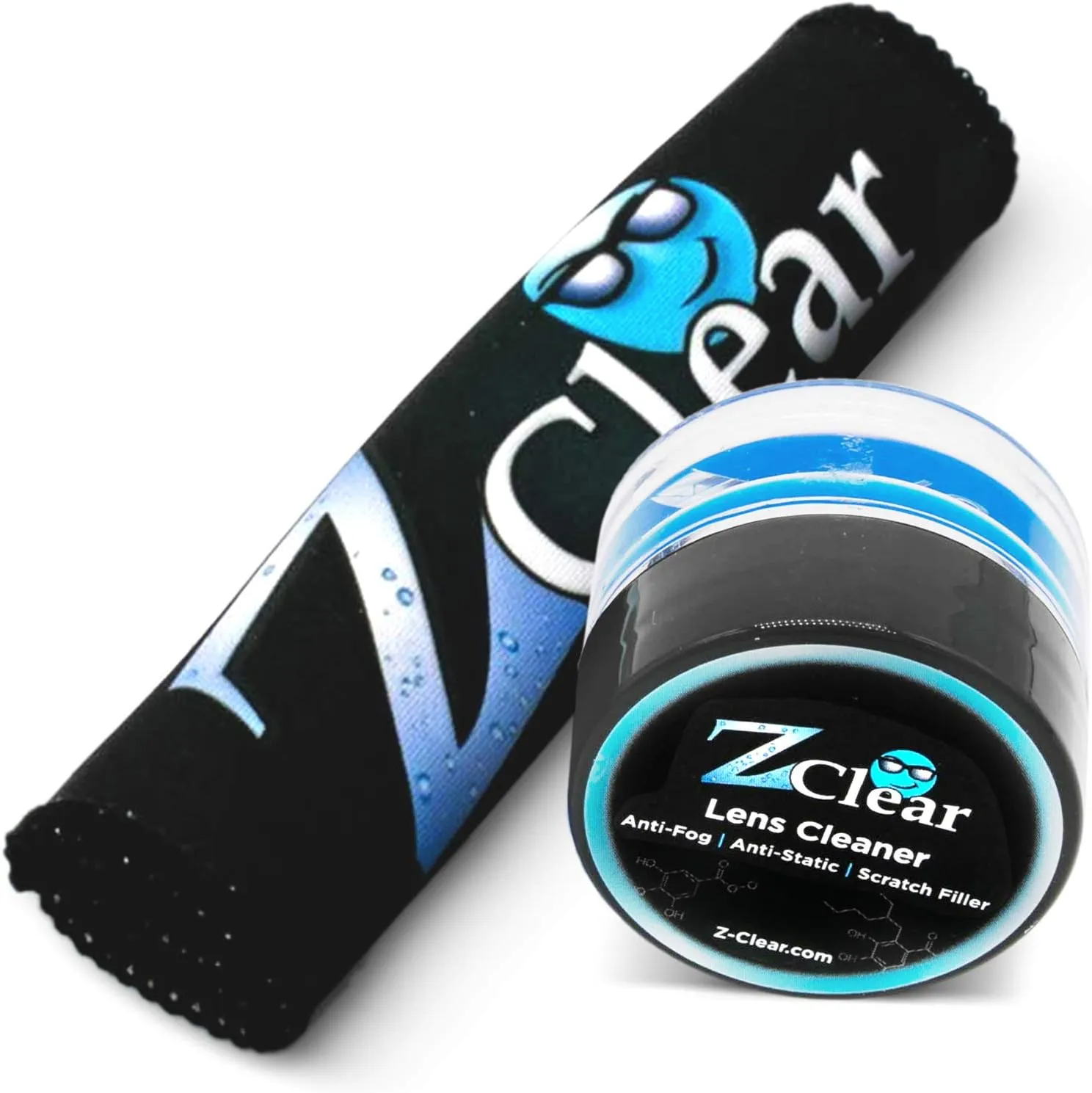 Zclear Lens Cleaner Paste - 1 Eyeglass Cleaning Paste & 1 Microfiber Cleaning Cloth: Eye Glass Cleaner & Anti Fog Paste for Eyeglasses - 1 Pack & Microfiber Cloth, Made in USA