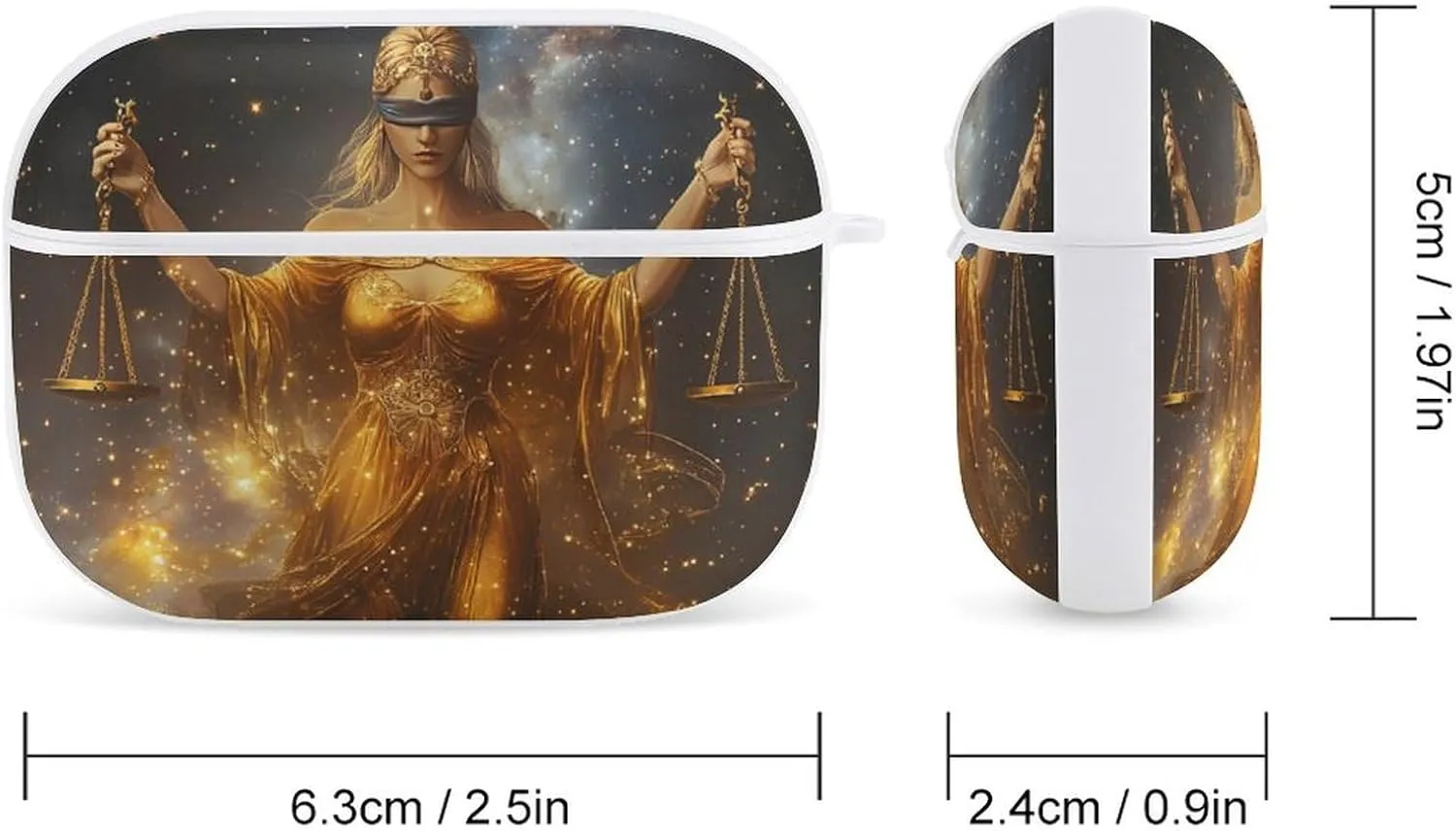 Zodiac Sign Women Earbud Case Bluetooth Headphone Case Full Protective Case with Keychain Compatible with Airpods Pro White-Style