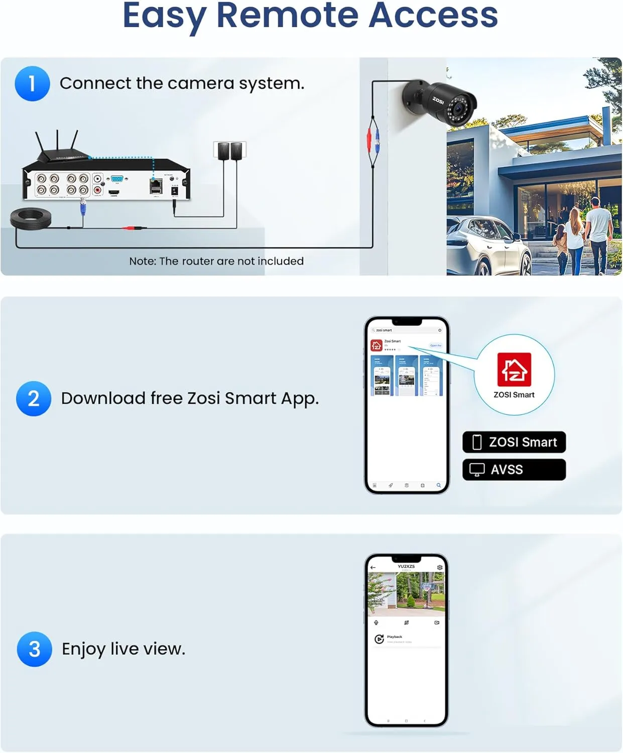 ZOSI 5MP 3K Lite CCTV Security Camera System with AI Human Vehicle Detection, 8CH H.265  DVR and 4 x 1080p Surveillance Bullet Cameras Outdoor Indoor, 100ft Night Vision, IP66 Weatherproof, 1TB HDD
