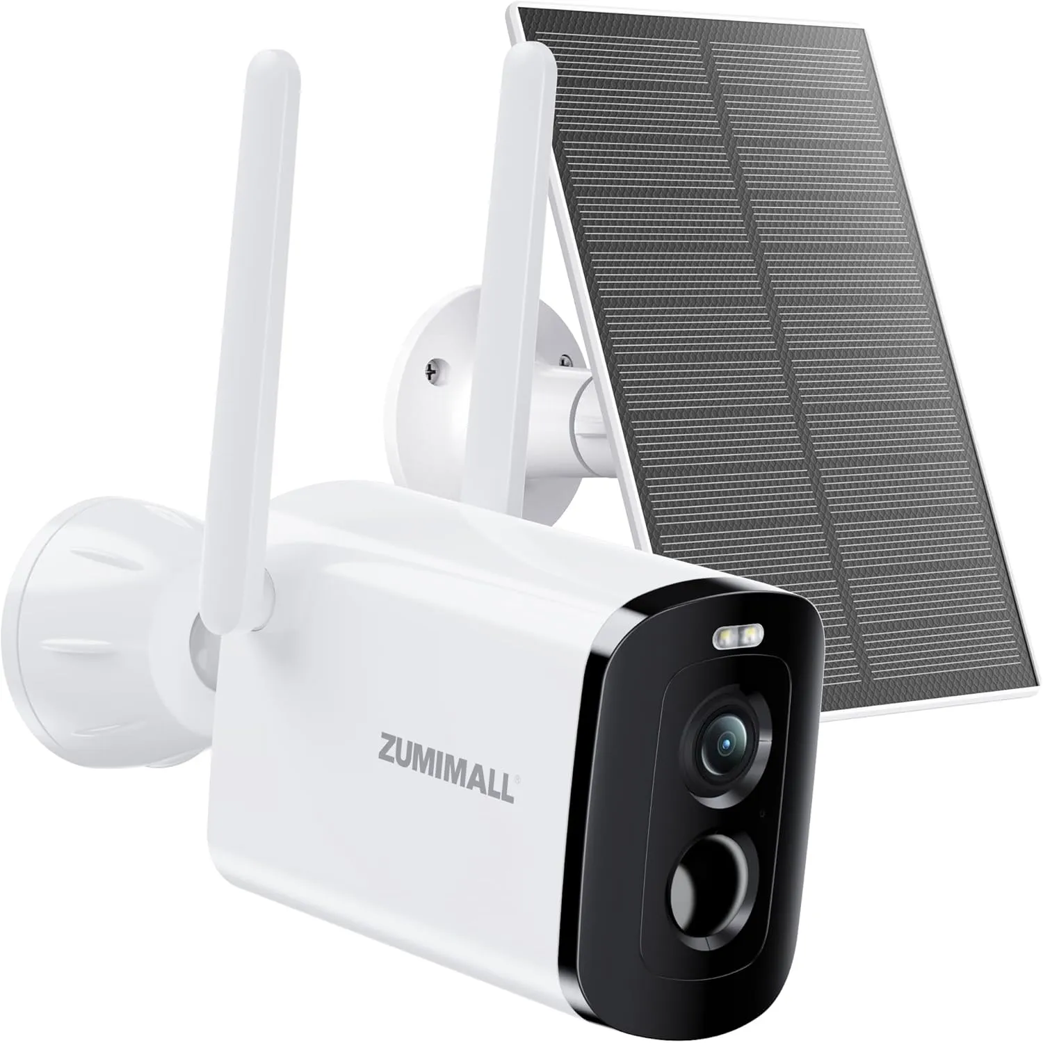 ZUMIMALL Security Cameras Wireless Outdoor, 2K Solar Camera for Home Security with 3MP Color Night Vision, 2.4GHz WiFi, 2-Way Talk, Spotlight & Siren, IP66 Waterproof, Compatible with Alexa